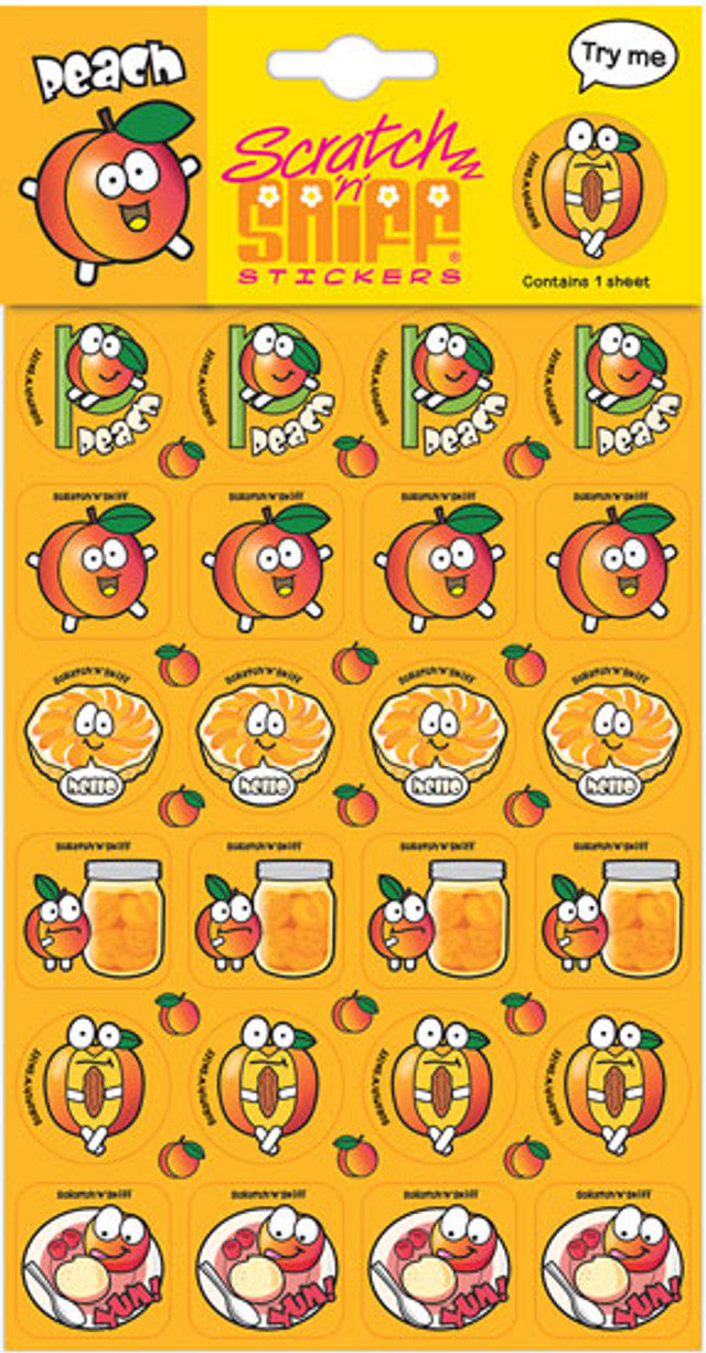 Peach - Scratch 'n' Sniff (24 stickers)