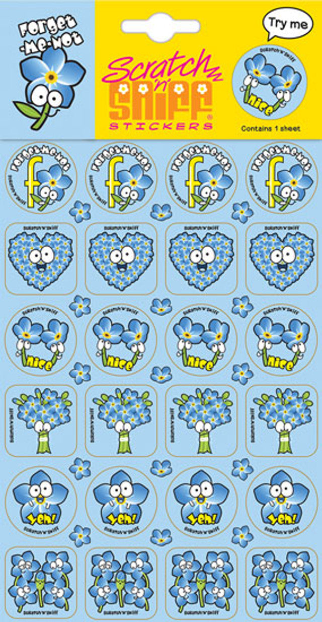 Forget me not - Scratch ‘n’ Sniff (24 stickers)