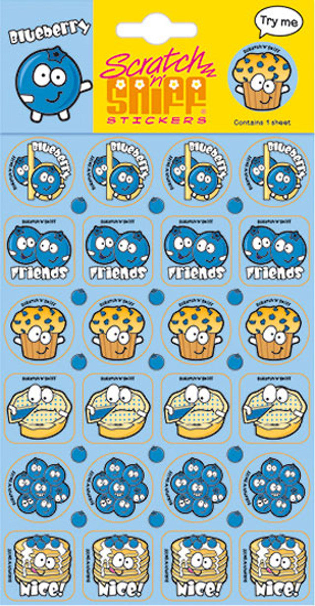 Blueberry - Scratch 'n' Sniff (24 stickers)