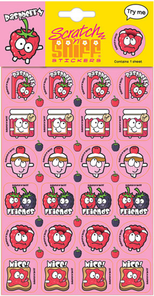 Raspberry - Scratch 'n' Sniff (24 stickers)