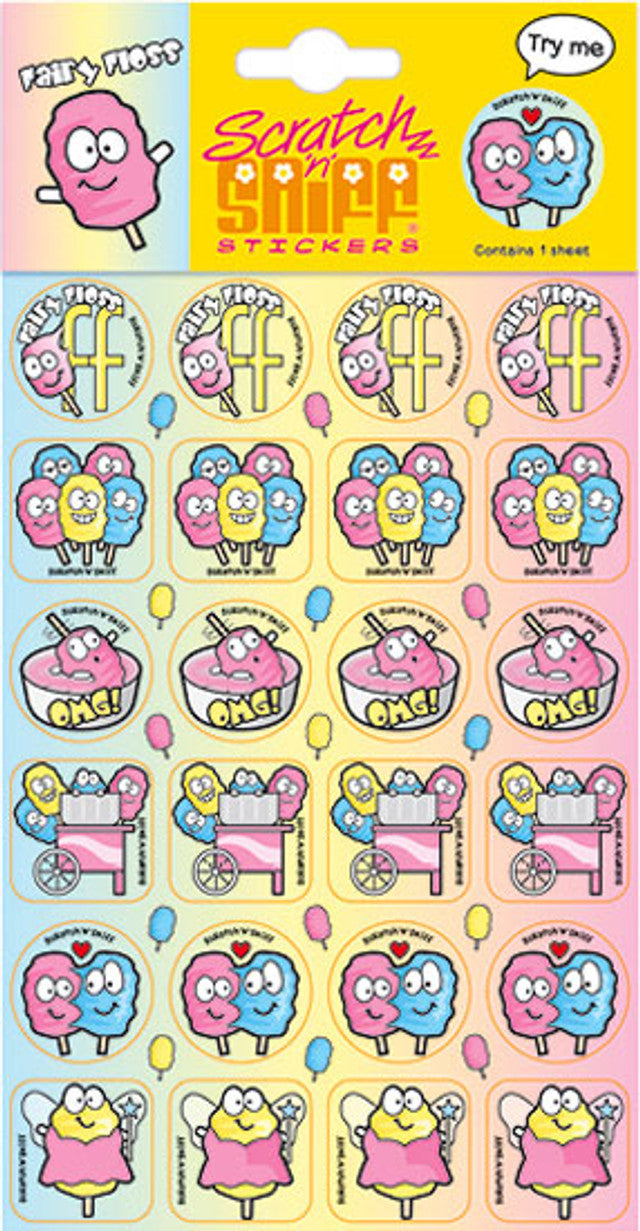 Fairy floss - Scratch 'n' Sniff (24 stickers)