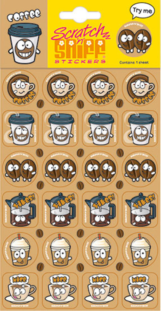 Coffee - Scratch 'n' Sniff (24 stickers)